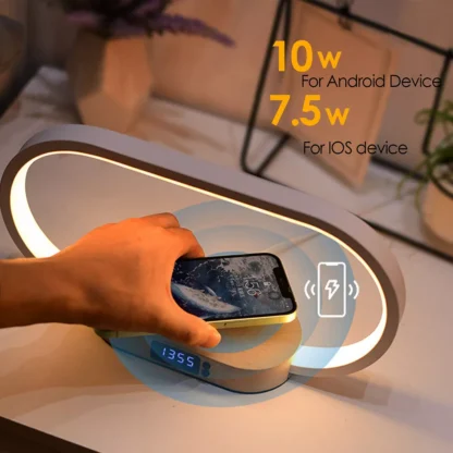 Multifunction Wireless Charging Hub: Fast-Charging LED Desk Lamp, Night Light and Clock with USB Port - Image 4