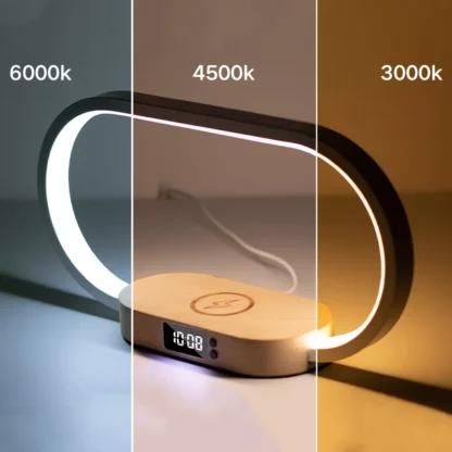 Multifunction Wireless Charging Hub: Fast-Charging LED Desk Lamp, Night Light and Clock with USB Port - Image 5