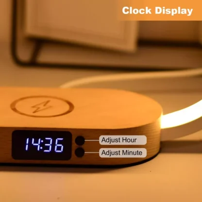 Multifunction Wireless Charging Hub: Fast-Charging LED Desk Lamp, Night Light and Clock with USB Port - Image 7