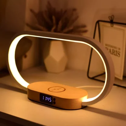 Multifunction Wireless Charging Hub: Fast-Charging LED Desk Lamp, Night Light and Clock with USB Port - Image 8